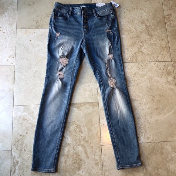 RELISTED* HP! Old Navy Rock Star SuperSkinny Distressed Jean NWT Women’s Size 6 - Picture 2 of 10